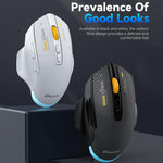 MKESPN W601 Geräuschlose kabellose Tri-Mode-Makro-Gaming-Maus Carbonfaser 12800DPI Bluetooth-Maus