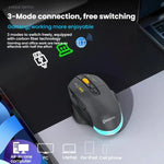 MKESPN W601 Geräuschlose kabellose Tri-Mode-Makro-Gaming-Maus Carbonfaser 12800DPI Bluetooth-Maus