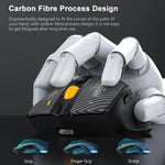 MKESPN W601 Geräuschlose kabellose Tri-Mode-Makro-Gaming-Maus Carbonfaser 12800DPI Bluetooth-Maus