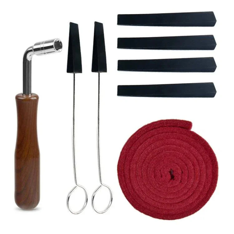 Klavierstimmset mit Stimmband, Stimmstockschlüssel und Zubehör für Musikinstrumente, 8-teilig/Set, Schwarz, 8-teilig/Set, Blau, 6-teilig/Set