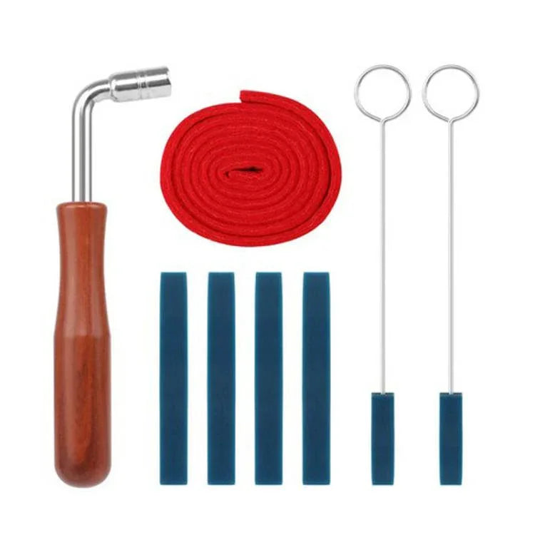 Klavierstimmset mit Stimmband, Stimmstockschlüssel und Zubehör für Musikinstrumente, 8-teilig/Set, Schwarz, 8-teilig/Set, Blau, 6-teilig/Set