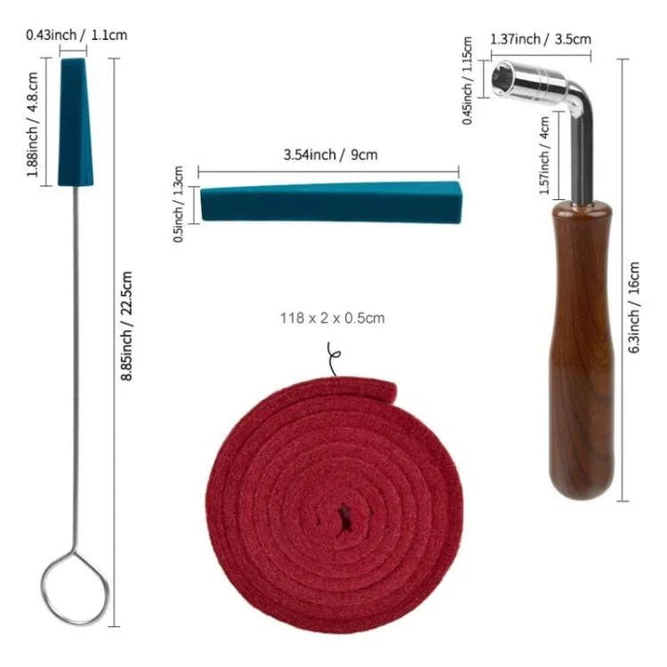 Klavierstimmset mit Stimmband, Stimmstockschlüssel und Zubehör für Musikinstrumente, 8-teilig/Set, Schwarz, 8-teilig/Set, Blau, 6-teilig/Set