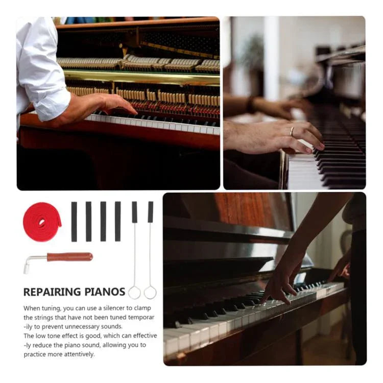 Klavierstimmset mit Stimmband, Stimmstockschlüssel und Zubehör für Musikinstrumente, 8-teilig/Set, Schwarz, 8-teilig/Set, Blau, 6-teilig/Set