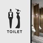 Acrylic Bathroom Sign 3D Hotel Public Place Bathroom Sticker, 20x12cm, 25x15cm, 32x20cm