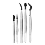 Wimpernzange mit Stempelclip, Edelstahl, 6-teilig/Set, 5-teilig/Set, 4-teilig/Set, 3-teilig/Set, 2-teilig/Set, Doppelwinkelkopf, Einzelwinkelkopf, Spitzenkopf, kleiner Flachkopf, kleiner Neigungskopf, großer Flachkopf