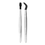 Wimpernzange mit Stempelclip, Edelstahl, 6-teilig/Set, 5-teilig/Set, 4-teilig/Set, 3-teilig/Set, 2-teilig/Set, Doppelwinkelkopf, Einzelwinkelkopf, Spitzenkopf, kleiner Flachkopf, kleiner Neigungskopf, großer Flachkopf