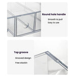Acryl-Schreibtisch-Organizer mit 4 Schubladen, stapelbare Brillen-Vitrine, Make-up-Pinsel- und Schreibwaren-Aufbewahrungsbox, 27x17,5x7,3cm