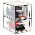 2 Stück/Packung Stapelbarer Make-up-Schubladen-Organizer Acryl Kosmetik-Aufbewahrungsbox