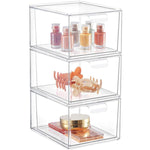 2 Stück/Packung Stapelbarer Make-up-Schubladen-Organizer Acryl Kosmetik-Aufbewahrungsbox