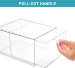 2 Stück/Packung Stapelbarer Make-up-Schubladen-Organizer Acryl Kosmetik-Aufbewahrungsbox