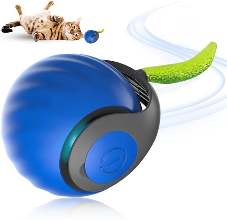 Intelligenter, selbstrollender Ball, interaktives Katzenspielzeug, USB-aufladbar, zwei Geschwindigkeitsstufen, TUTU Orange, TUTU Blau