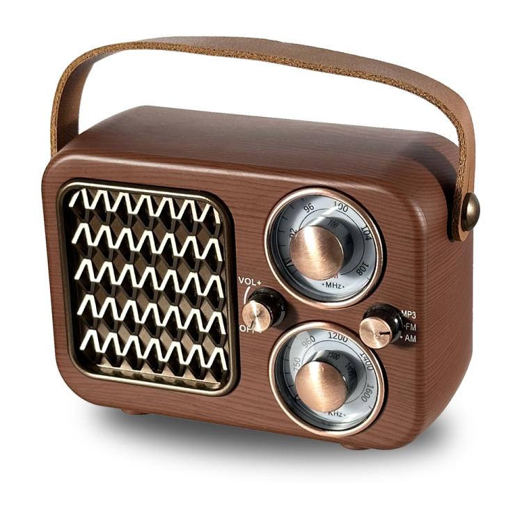 Retro Multifunktionales Radio Bluetooth Lautsprecher, Handheld Audio Deko-Objekt, Wellenmuster, Horizontale Streifen, Geflochtene Oberfläche, Vertikales Gitter