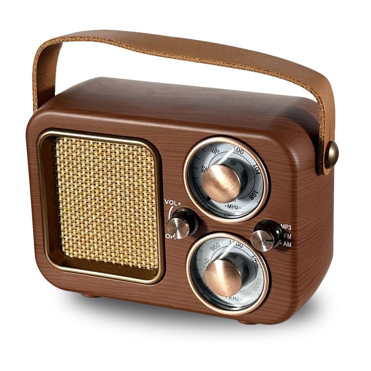 Retro Multifunktionales Radio Bluetooth Lautsprecher, Handheld Audio Deko-Objekt, Wellenmuster, Horizontale Streifen, Geflochtene Oberfläche, Vertikales Gitter