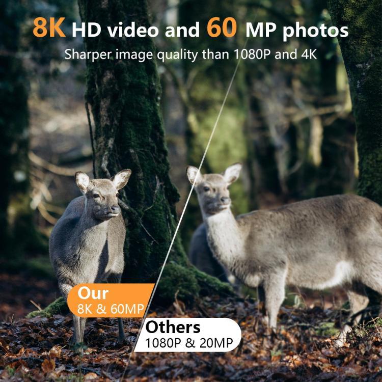 Ultra-scharfe 8K Video 60MP Foto Wifi Jagdkamera, PR803W