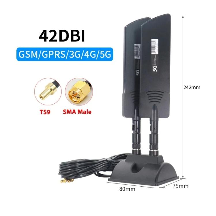 42dbi 5G Router Außenantenne Outdoor Langstrecken WiFi Signalverstärker, SMA Stecker Schwarz, TS9 Schwarz, SMA Stecker Weiß, TS9 Weiß