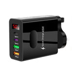 2 USB + 2 Typ-C Digitalanzeige Handy-Mehrfachladegerät, EU Stecker Schwarz, US Stecker Schwarz, UK Stecker Schwarz, EU Stecker Weiß, US Stecker Weiß, UK Stecker Weiß
