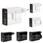 2 USB + 2 Typ-C Digitalanzeige Handy-Mehrfachladegerät, EU Stecker Schwarz, US Stecker Schwarz, UK Stecker Schwarz, EU Stecker Weiß, US Stecker Weiß, UK Stecker Weiß