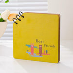 DIY Holz-Quadratisches Gedenk-Album Kinder-Wachstums-Fotoalbum Cartoon-Fotobuch, Beste Freunde, Glück, Nur für dich, Ewige Liebe