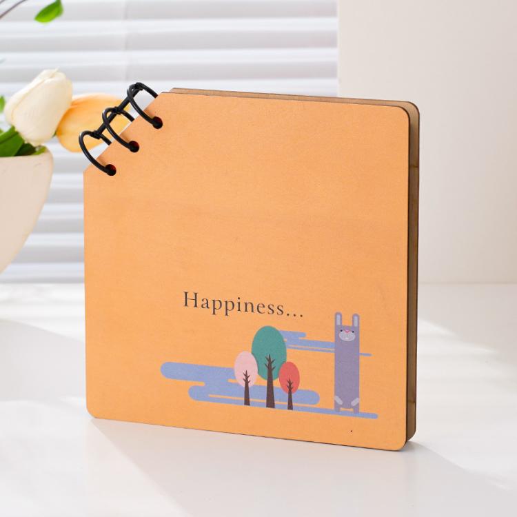 DIY Holz-Quadratisches Gedenk-Album Kinder-Wachstums-Fotoalbum Cartoon-Fotobuch, Beste Freunde, Glück, Nur für dich, Ewige Liebe