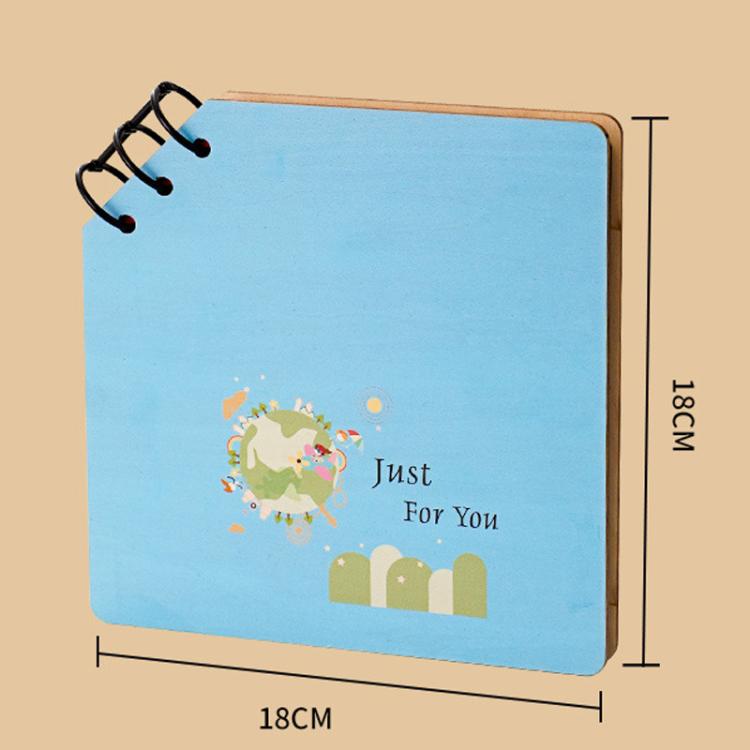 DIY Holz-Quadratisches Gedenk-Album Kinder-Wachstums-Fotoalbum Cartoon-Fotobuch, Beste Freunde, Glück, Nur für dich, Ewige Liebe