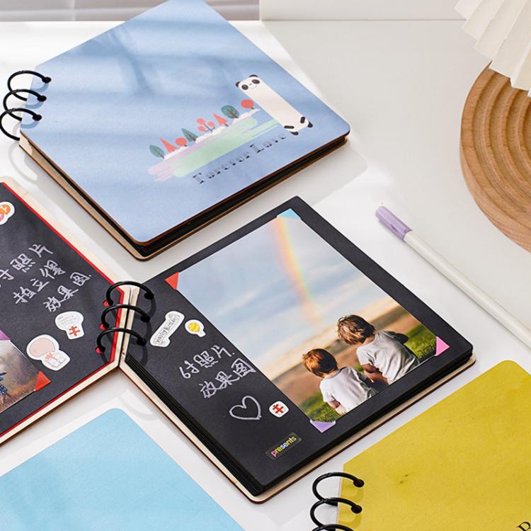 DIY Holz-Quadratisches Gedenk-Album Kinder-Wachstums-Fotoalbum Cartoon-Fotobuch, Beste Freunde, Glück, Nur für dich, Ewige Liebe