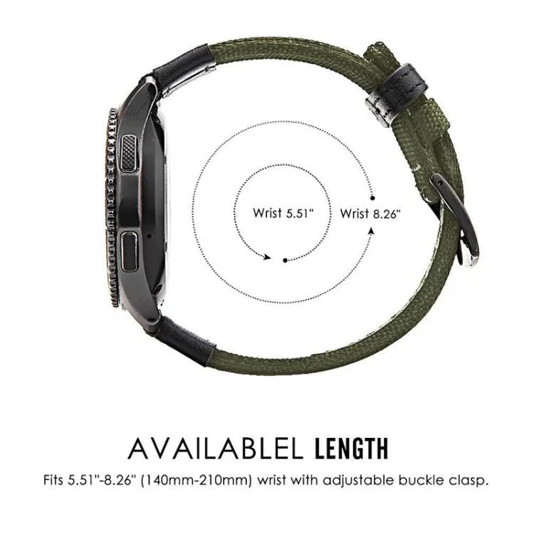 For Samsung Gear S3 Frontier / Classic Smart Quick Release Adjustable Nylon Watch Band, 20mm, 22mm