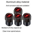 2 Sets Car Modification Aluminum Tire Valve Caps, Graphic Model, Alphabet Model, Red Logo, Blue Logo