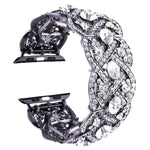 Metallarmband mit Blütenblattmuster und Diamanten für Apple Watch Series 9 / 8 / 7 / 6 / SE / 5 / 4 / 3, 1215 Silber, 1202 Silber, 1215 Schwarz, 1202 Schwarz, 1215 Roségold, 1202 Roségold, 1202 Roségold-Rot, 1215 Gold