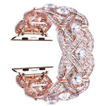Metallarmband mit Blütenblattmuster und Diamanten für Apple Watch Series 9 / 8 / 7 / 6 / SE / 5 / 4 / 3, 1215 Silber, 1202 Silber, 1215 Schwarz, 1202 Schwarz, 1215 Roségold, 1202 Roségold, 1202 Roségold-Rot, 1215 Gold