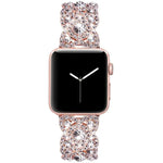 Metallarmband mit Blütenblattmuster und Diamanten für Apple Watch Series 9 / 8 / 7 / 6 / SE / 5 / 4 / 3, 1215 Silber, 1202 Silber, 1215 Schwarz, 1202 Schwarz, 1215 Roségold, 1202 Roségold, 1202 Roségold-Rot, 1215 Gold