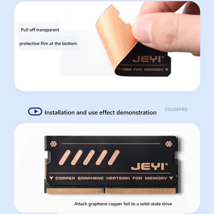 2 Stück / Pack JEYI Reiner Kupfer Graphen Laptop Speicher Kühlkörper Radiator für DDR5 DDR4 DDR3