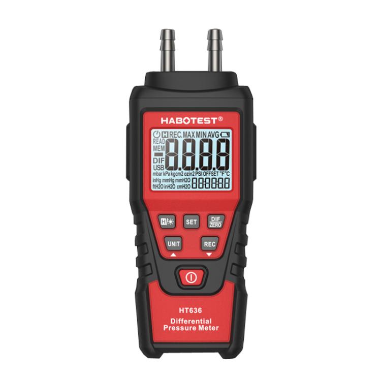 HABOTEST HT636 Hochpräzises Differenzdruckmessgerät Digitaler Mikro-Drucktester, HT636