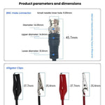 BNC Stecker zu 2 Krokodilklemmen Oszilloskop-Sondenkabel Q9 Signal-Testkabel, 0,5m, 1m, 1,5m