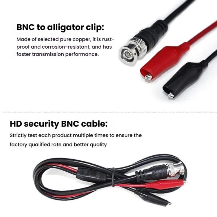 BNC Stecker zu 2 Krokodilklemmen Oszilloskop-Sondenkabel Q9 Signal-Testkabel, 0,5m, 1m, 1,5m