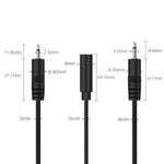 Mono-Kabel 2-Pin AUX Einzelkopf Kabel Lautsprecher Audio-Stromkabel Audiokabel, Länge: 25cm, 2,5mm Stecker, 2,5mm Buchse, 3,5mm Stecker, 3,5mm Buchse