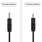 Mono-Kabel 2-Pin AUX Einzelkopf Kabel Lautsprecher Audio-Stromkabel Audiokabel, Länge: 25cm, 2,5mm Stecker, 2,5mm Buchse, 3,5mm Stecker, 3,5mm Buchse