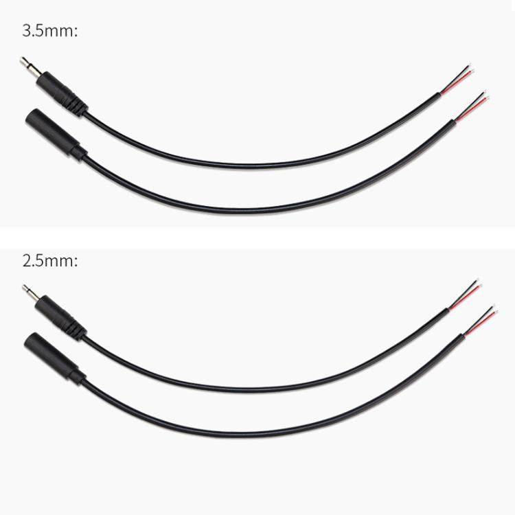 Mono-Kabel 2-Pin AUX Einzelkopf Kabel Lautsprecher Audio-Stromkabel Audiokabel, Länge: 25cm, 2,5mm Stecker, 2,5mm Buchse, 3,5mm Stecker, 3,5mm Buchse