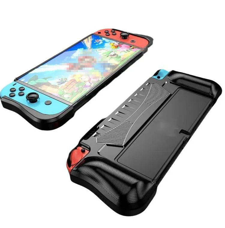 TPU-Schutzhülle mit integrierter Schale und 2 Spielkartensteckplätzen für die Switch OLED-Konsole