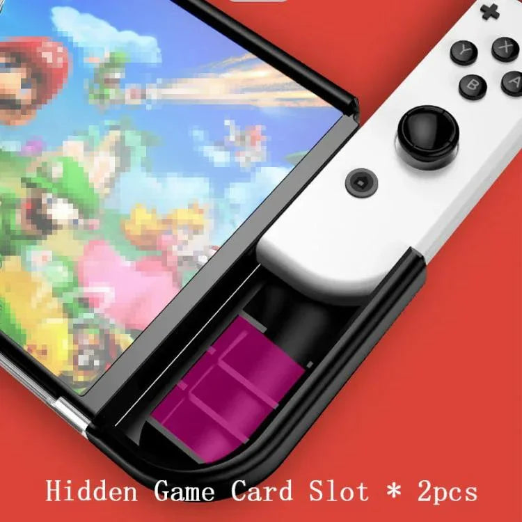 TPU-Schutzhülle mit integrierter Schale und 2 Spielkartensteckplätzen für die Switch OLED-Konsole