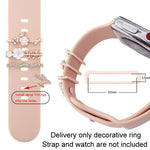 4 Stück / Set 22mm Breite Smartwatch Silikonarmband Dekorativer Ring Metallzubehör