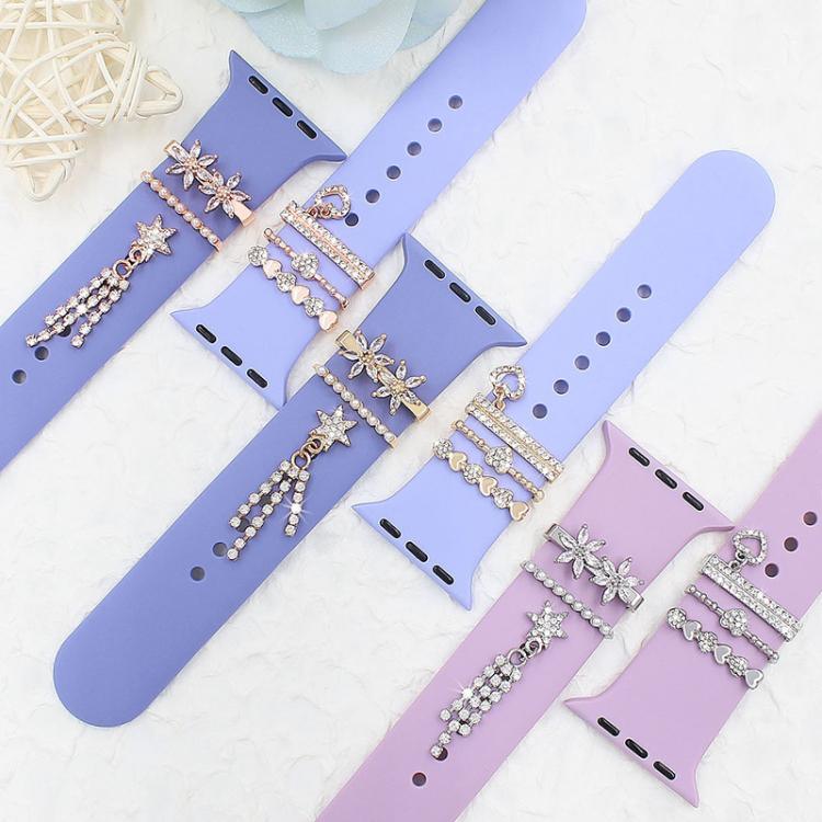 3pcs / Set 22mm Width Smart Watch Silicone Band Decorative Ring Metal Accessories, 1, 2, 3, 4, 5, 6