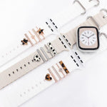 5er-Set Silikonarmbänder für Smartwatches (20 mm breit), dekorative Ringe aus Metall, Farben: Gold 1, Silber 2, Roségold 3, Roségold 4, Silber 5, Roségold 6, Gold 7, Roségold 8, Gold 9