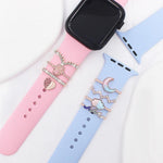 4pcs / Set 22mm Width Smart Watch Band Decorative Ring Metal Accessories, 1, 2, 3, 4