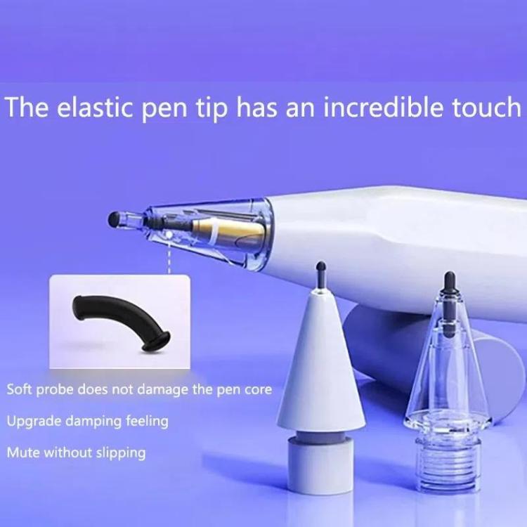 Für Apple Pencil 2 / 1 Elastische Spitze Weiche Sonde Stille Ersatzspitze, 4B Weiß, 4B Transparent, 2B Weiß, 2B Transparent, HB Weiß, HB Transparent