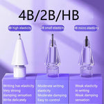 Für Apple Pencil 2 / 1 Elastische Spitze Weiche Sonde Stille Ersatzspitze, 4B Weiß, 4B Transparent, 2B Weiß, 2B Transparent, HB Weiß, HB Transparent