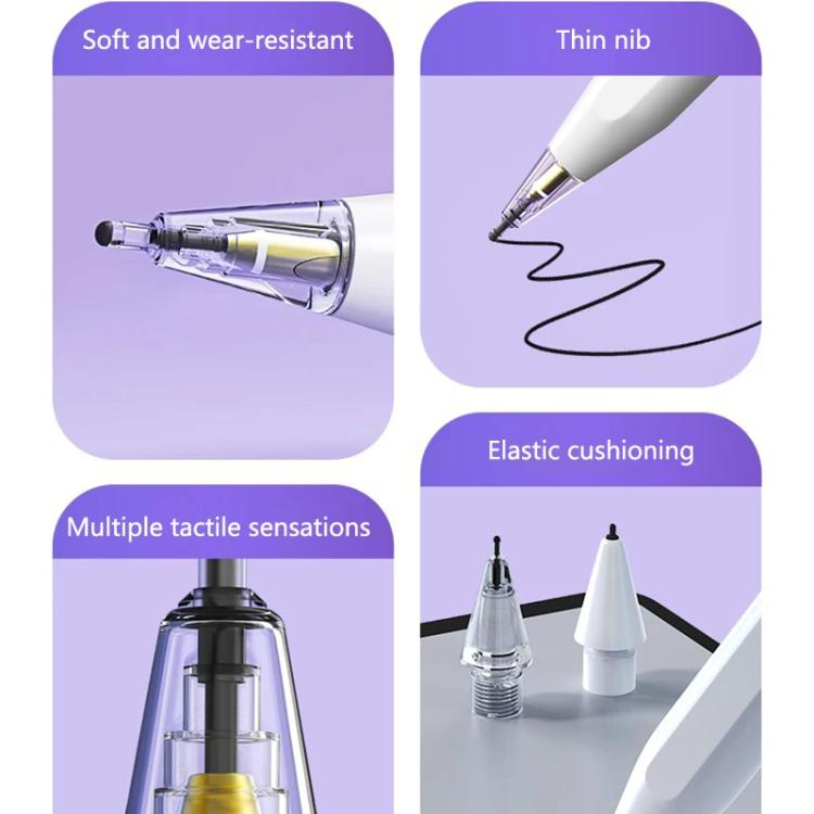 Für Apple Pencil 2 / 1 Elastische Spitze Weiche Sonde Stille Ersatzspitze, 4B Weiß, 4B Transparent, 2B Weiß, 2B Transparent, HB Weiß, HB Transparent