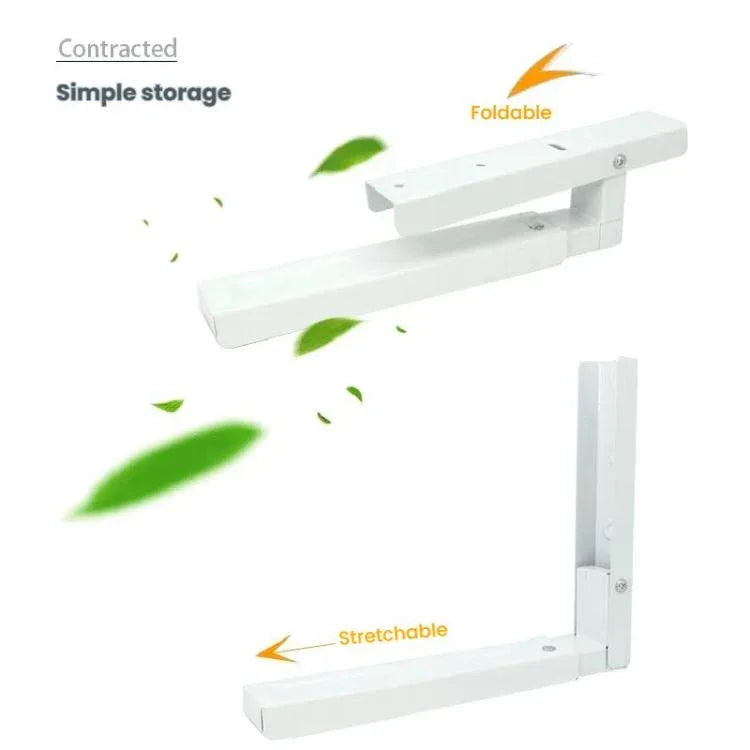 2tlg./Set Ausziehbarer Klappbarer Mikrowellenhalter aus Karbonstahl Küchenregal