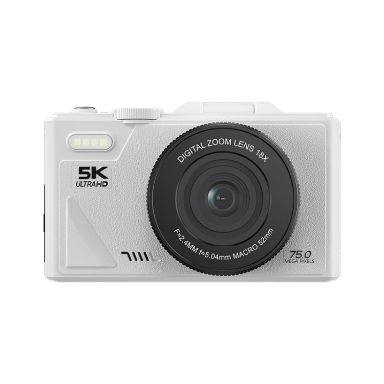 W1 5K HD Digitalkamera 75MP 18X Digitalzoom WLAN Videorekorder mit Klappbildschirm, W1 Weiß, W1 Schwarz