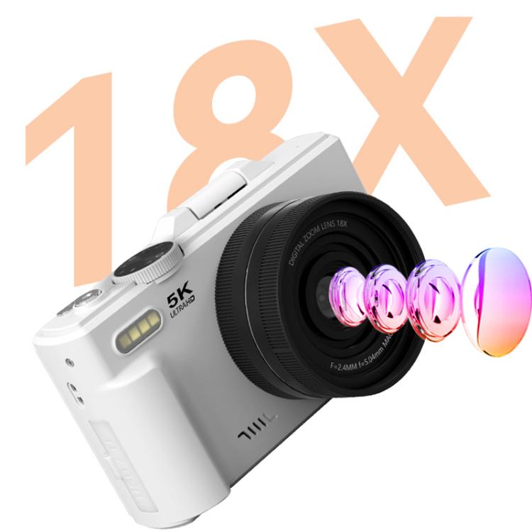 W1 5K HD Digitalkamera 75MP 18X Digitalzoom WLAN Videorekorder mit Klappbildschirm, W1 Weiß, W1 Schwarz