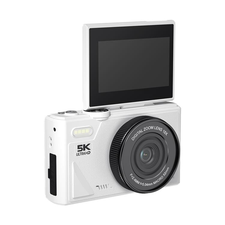 W1 5K HD Digitalkamera 75MP 18X Digitalzoom WLAN Videorekorder mit Klappbildschirm, W1 Weiß, W1 Schwarz